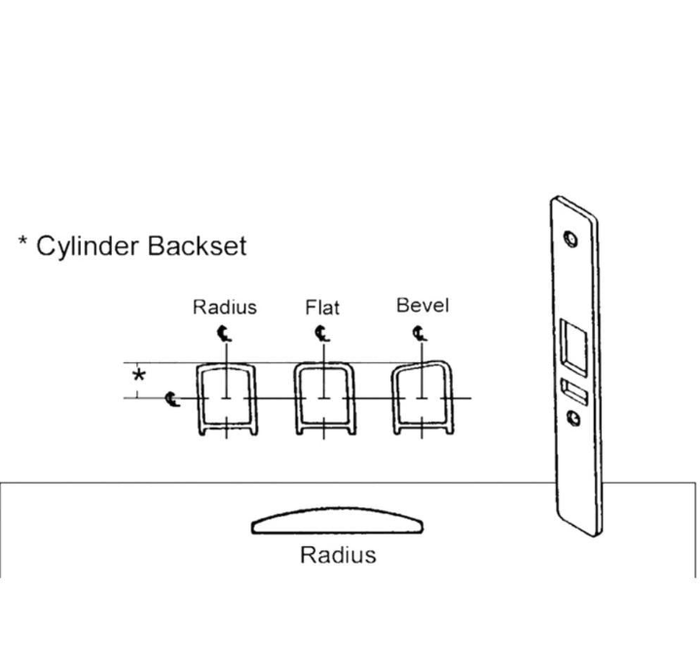 Radius Face Plate for Commercial Door Latch Lock - Reflect Window & Door