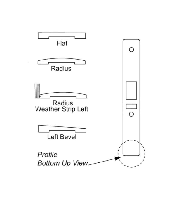Radius Face Plate for Commercial Door Latch Lock - Reflect Window & Door