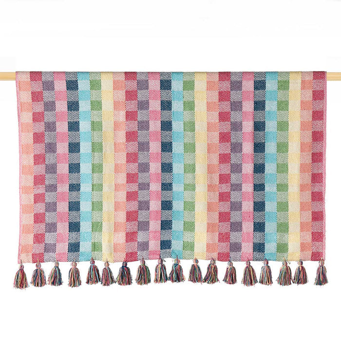 Rainbow Gingham Rethread Throw Blanket