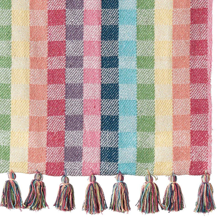 Rainbow Gingham Rethread Throw Blanket