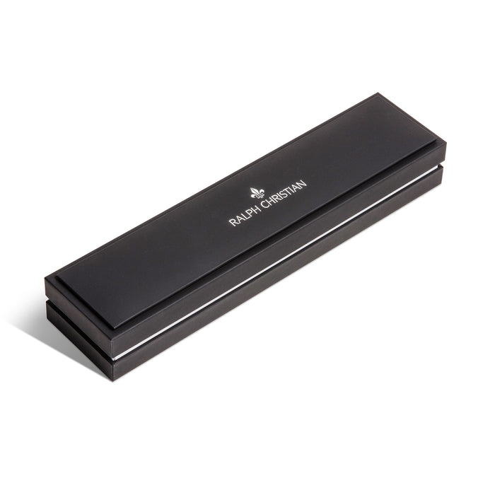 Black Ralph Christian luxury jewelry box for the Red Silicone Strap With Silver Buckle, designed to complement bold men's luxury watch accessories.