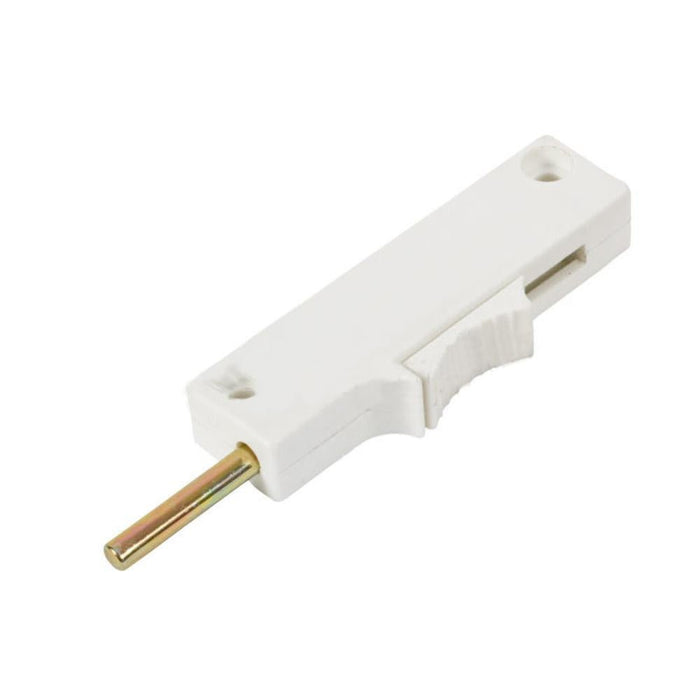 Reversible Window & Glass Door Plunger Lock – White Finish – Universal Sliding Door Security Latch - Reflect Window & Door
