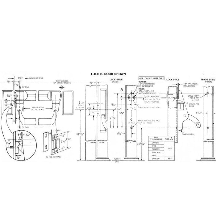 Right Hand Aluminum Cross Bar Panic Exit Device - Reflect Window & Door
