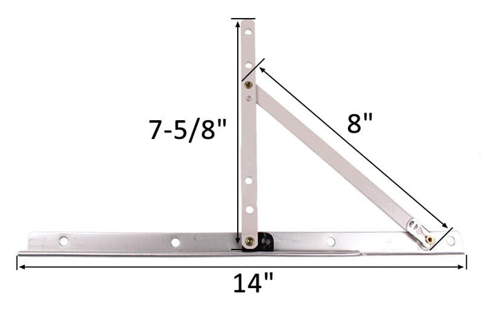 Roto Hardware 14" Casement Window Hinge – Track Style Replacement Hinge - Reflect Window & Door