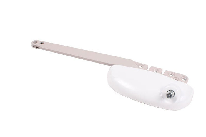 Roto Hardware 7 - 1/2" White Left Hand Casement Window Operator – Single Arm - Reflect Window & Door