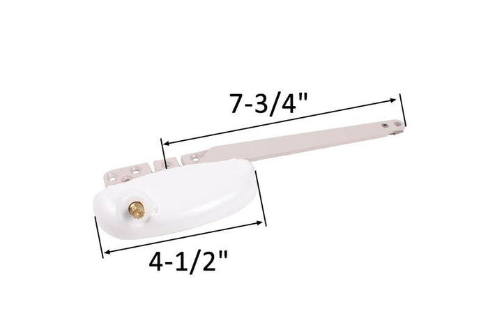 Roto Hardware 7 - 1/2" White Right Hand Casement Window Operator – Single Arm - Reflect Window & Door