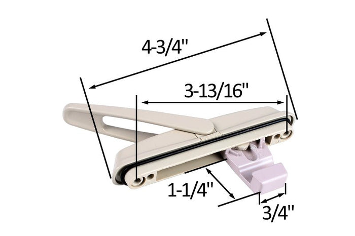 Roto Hardware Almond 1 - 1/4" Hook Single - Point Lock Handle - Reflect Window & Door