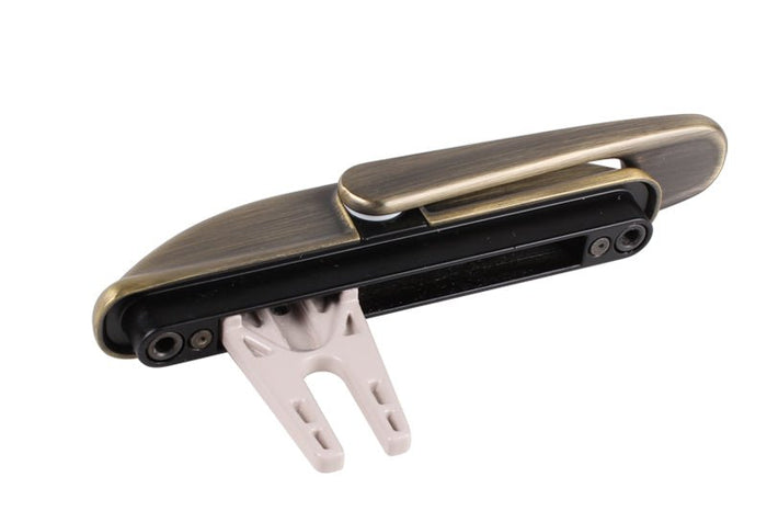 Roto Hardware Antique Brass 1 - 1/2" Long Fork Multi - Point Locking Window Handle - Reflect Window & Door