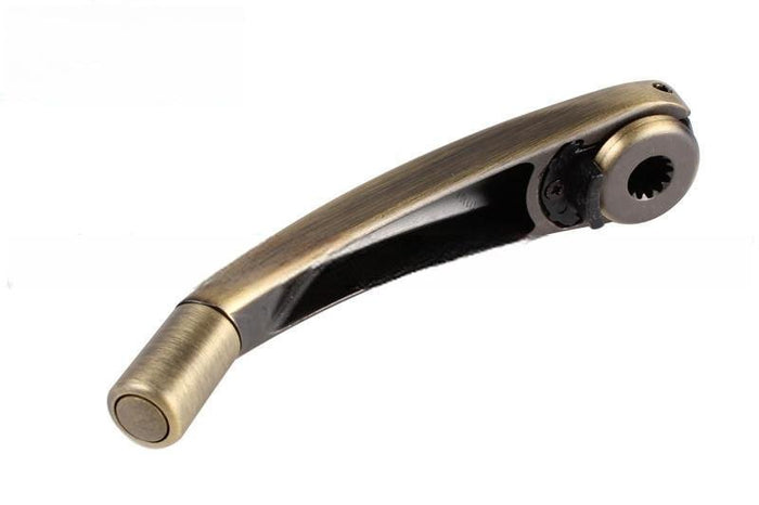 Roto Hardware Antique Brass Folding Crank Handle - 5/16" Spline - Reflect Window & Door
