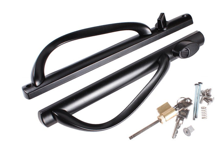 Roto Hardware Black Keyed Glass Door Handle Set - Reflect Window & Door