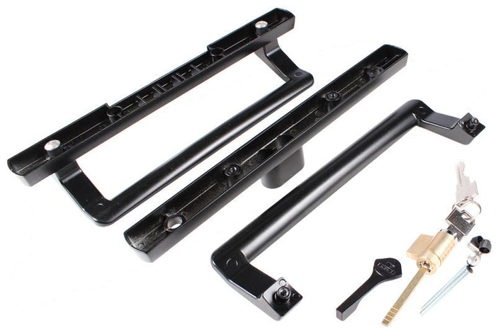 Roto Hardware Black Sliding Glass Patio Door Handle – Keyed Lockable Handle - Reflect Window & Door