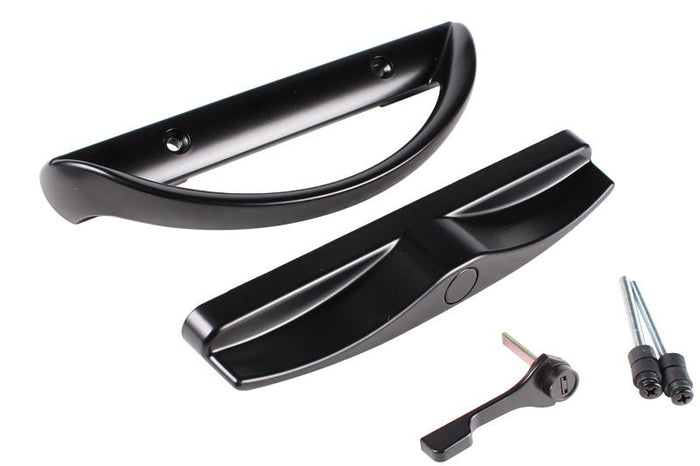Roto Hardware Black Patio Door Handle Set – Keyless Sliding Door Handle - Reflect Window & Door
