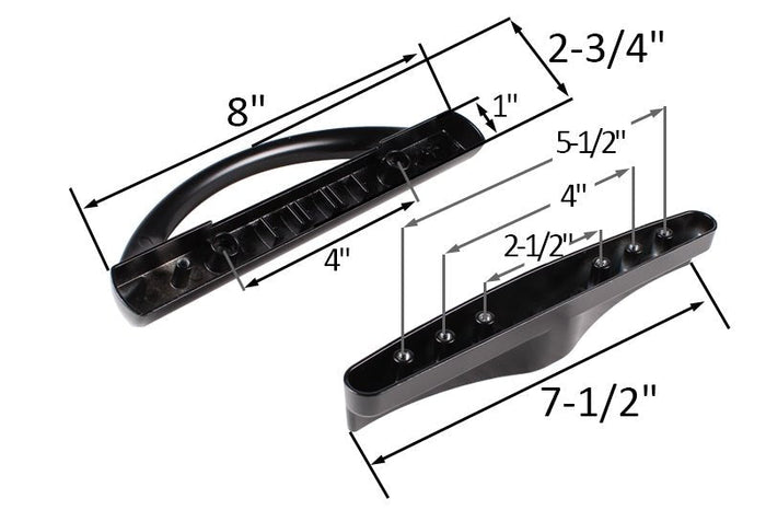 Roto Hardware Black Patio Door Handle Set – Keyless Sliding Door Handle - Reflect Window & Door