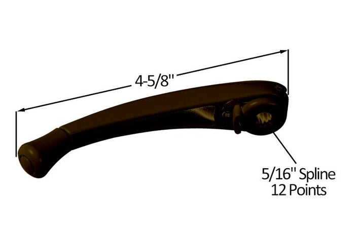 Roto Hardware Folding 5/16" Spline Dark Brown Crank Handle - Reflect Window & Door