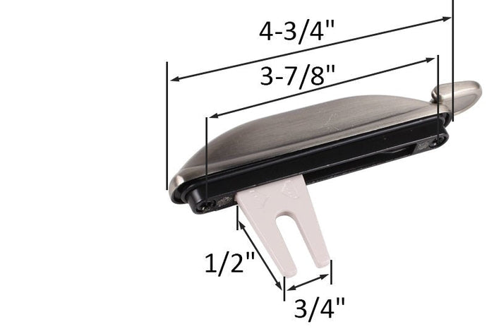 Roto Hardware Pewter 1 - 1/2" Long Fork Multi - Point Locking Window Handle - Reflect Window & Door