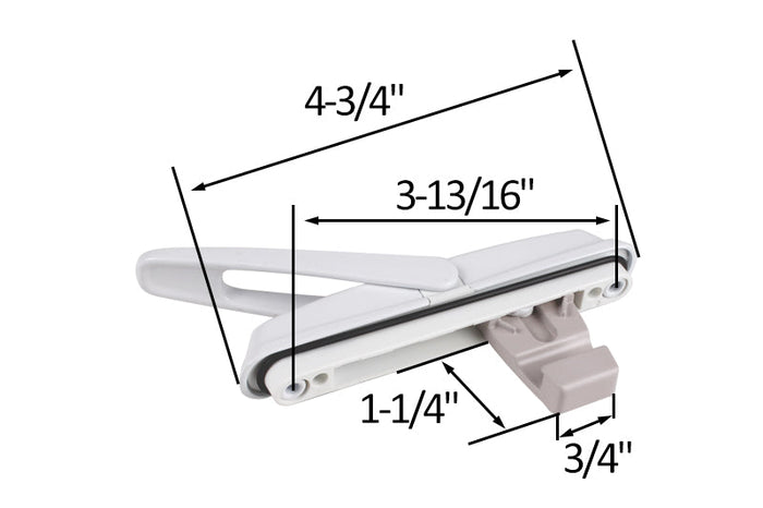 Roto Hardware White 1 - 1/4" Hook Single - Point Lock Handle - Reflect Window & Door