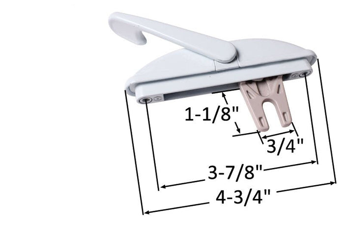 Roto Hardware 1 - 1/8" Fork White Multi - Point Lock Handle - Reflect Window & Door