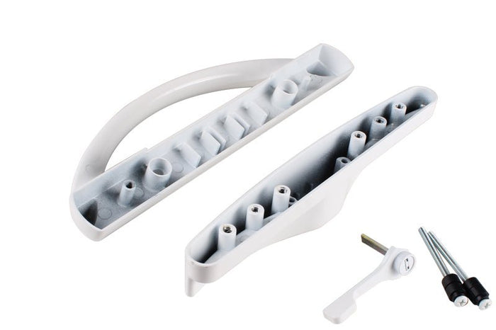Roto Hardware White Patio Door Handle Set – Keyless Sliding Door Handle - Reflect Window & Door