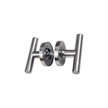 Round T-Bar Thumb Turn Door Handle Set | Plain Design on Round Rosette | 304 Stainless Steel