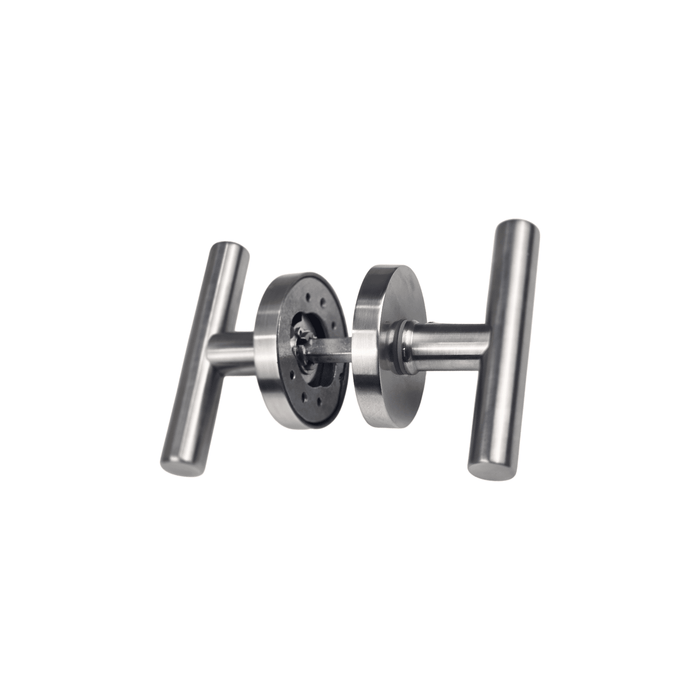 Round T-Bar Thumb Turn Door Handle Set | Plain Design on Round Rosette | 304 Stainless Steel