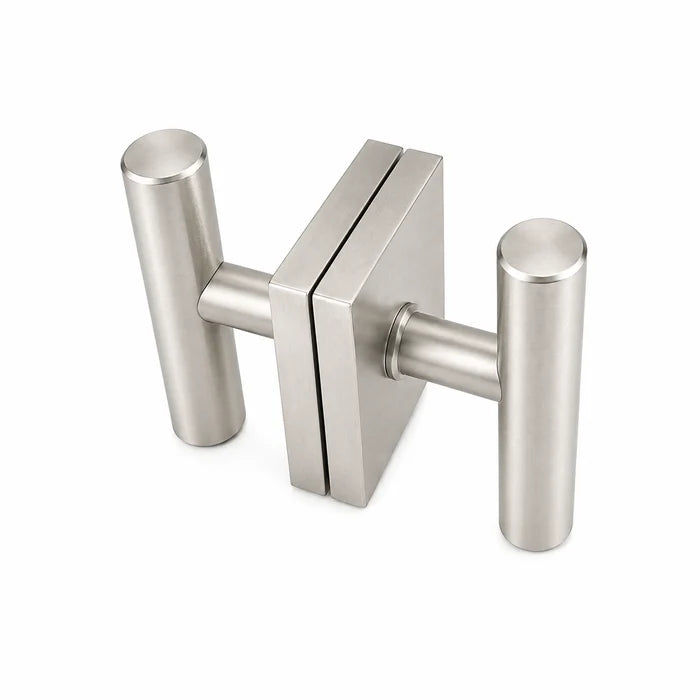 Round T-Bar Thumb Turn Door Handle Set | Plain Design on Square Rosette | 304 Stainless Steel