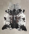 Salt and Pepper Black Cowhide Rug #A34187