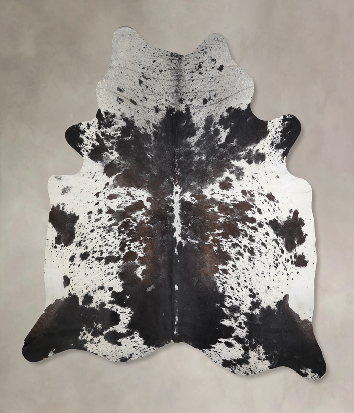 Salt and Pepper Black Cowhide Rug #A34187