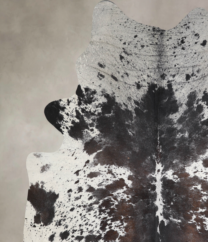 Salt and Pepper Black Cowhide Rug #A34187