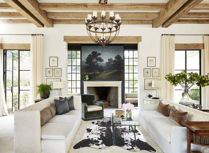 Salt and Pepper Black Cowhide Rug #A34187