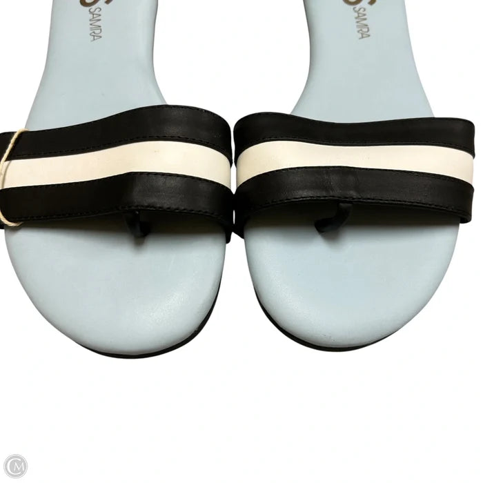 Sandals Flip Flops By Yosi Samra In Black & White, Size: 7