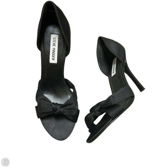 Sandals Heels Stiletto By Steve Madden In Black, Size: 7.5