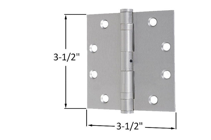 Satin Nickel Ball Bearing Mortise Butt Hinge 3 - 1/2" x 3 - 1/2" - Reflect Window & Door