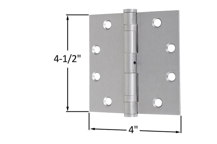 Satin Nickel Ball Bearing Mortise Butt Hinge 4 - 1/2" x 4" - Reflect Window & Door