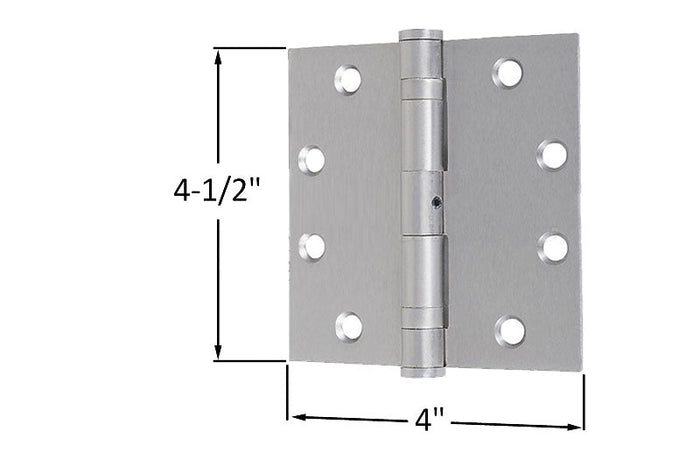 Satin Nickel Ball Bearing Mortise Butt Hinge 4 - 1/2" x 4" - Reflect Window & Door