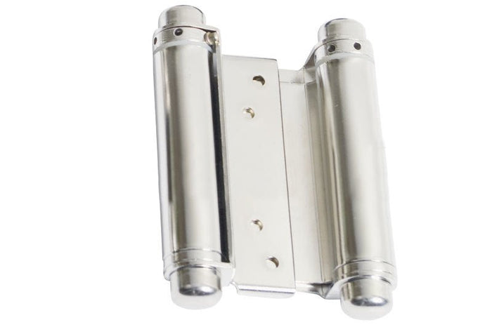 Heavy Duty Double Action Door Hinge - 4" Flange Height, Satin Nickel Finish - Reflect Window & Door