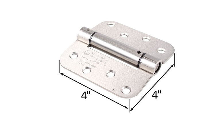 Satin Nickel 4" x 4" Spring Hinge with Rounded Corners - Reflect Window & Door