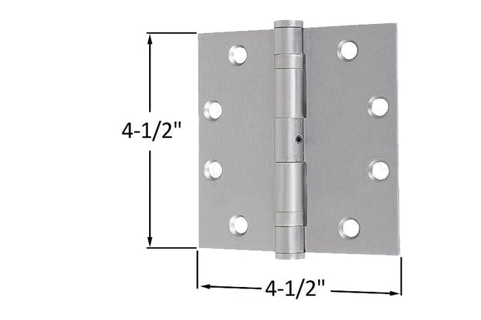 Satin Nickel Ball Bearing Mortise Butt Hinge 4 - 1/2" x 4 - 1/2" - Reflect Window & Door