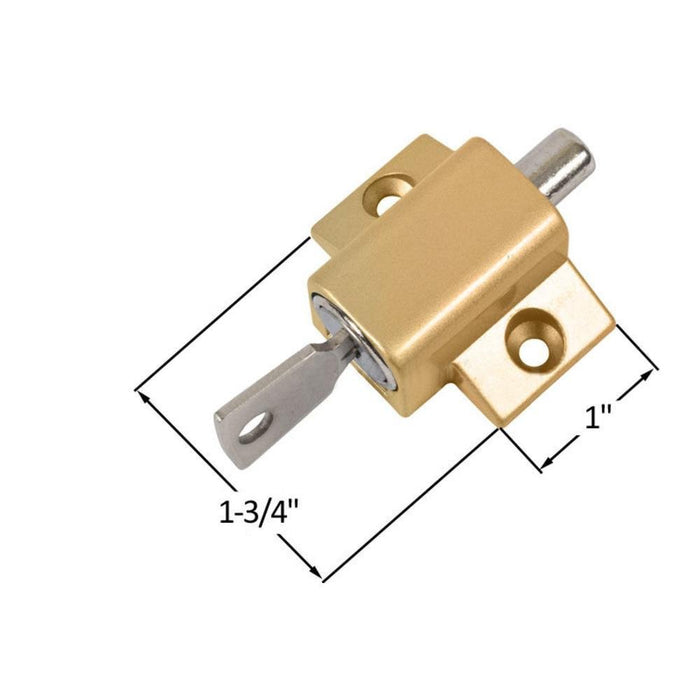 Security Keyed Patio Door Lock - Brass - Reflect Window & Door