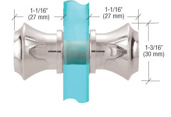 Shower Door Flair Style Back - to - Back Knobs – Glass Door Handle Set - Reflect Window & Door