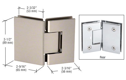 Shower Door Geneva 135 Degree Glass-to-Glass Hinge - Reflect Window & Door