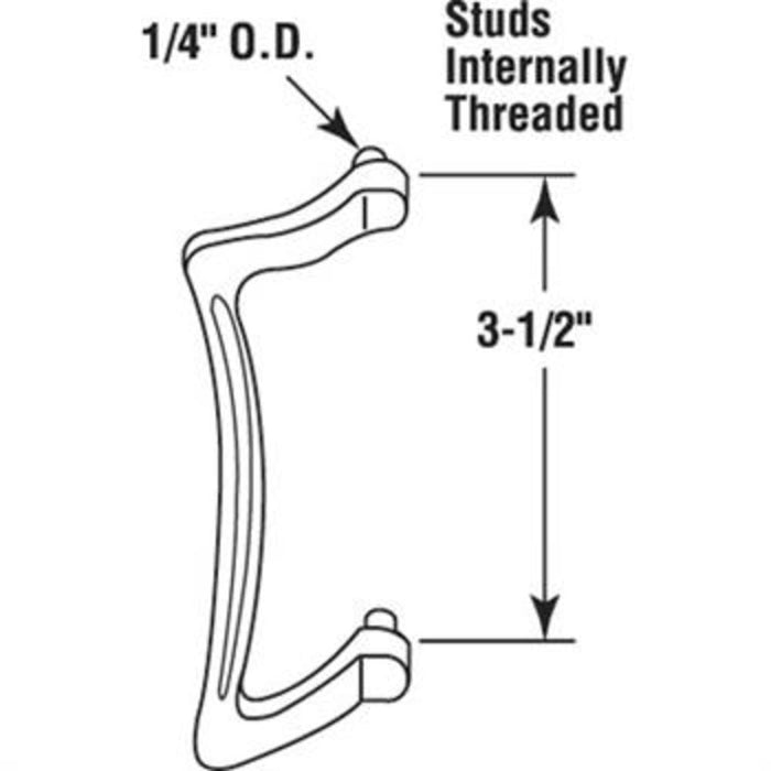 Shower Door Single Sided Pull Handle - Chrome 3 - 1/2" - Reflect Window & Door