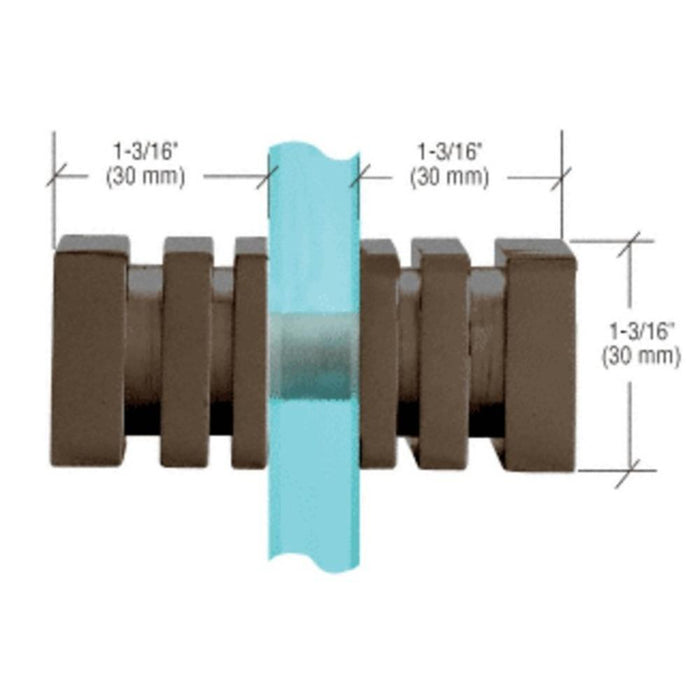 Shower Door Square Back - to - Back Style Knobs - Reflect Window & Door