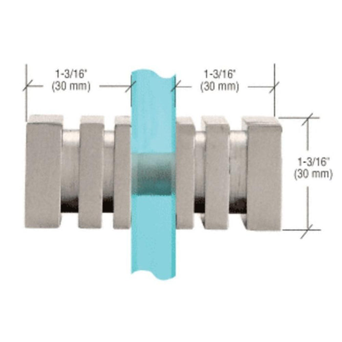 Shower Door Square Back - to - Back Style Knobs - Reflect Window & Door