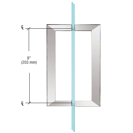 Shower Door Square Tubing 8 x 8 Back-to-Back Pull Handles - Reflect Window & Door