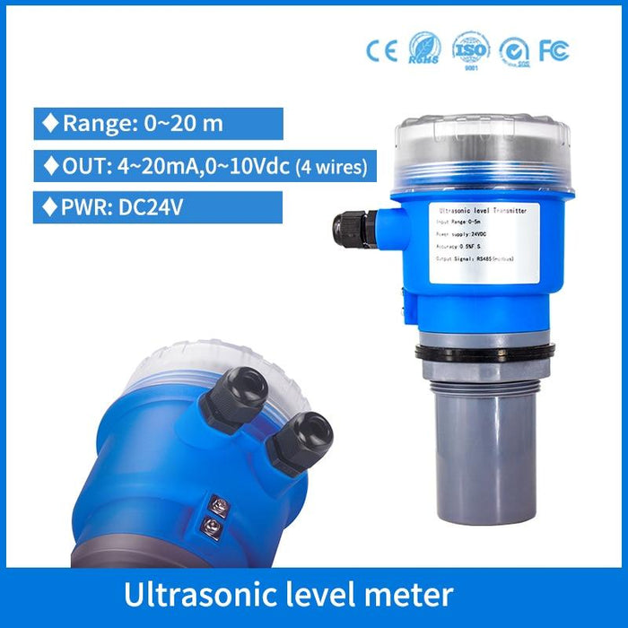 Silo Level Measurement Non contact 10 meters Water Diesel Fuel Tank Level Sensor Ultrasonic Depth Level Meter Transmitter.ultrasonic level transmitter price