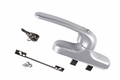 Silver Giesse Sliding Door Keyed Locking Handle – Replacement Patio Door Handle with Key Lock - Reflect Window & Door