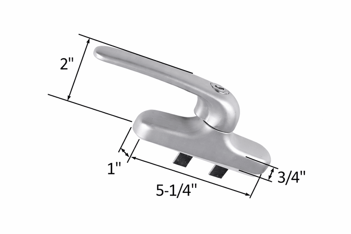Silver Giesse Sliding Door Keyed Locking Handle – Replacement Patio Door Handle with Key Lock - Reflect Window & Door