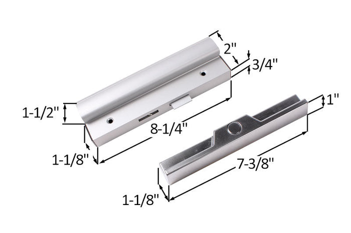 Sliding Glass 1 - 1/2" Aluminum Patio Door Handle Set - Reflect Window & Door