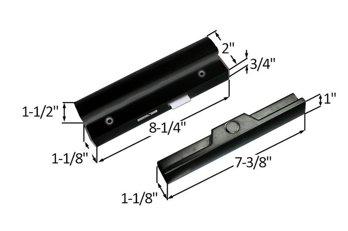 Sliding Glass 1 - 1/2" Black Patio Door Handle Set - Reflect Window & Door