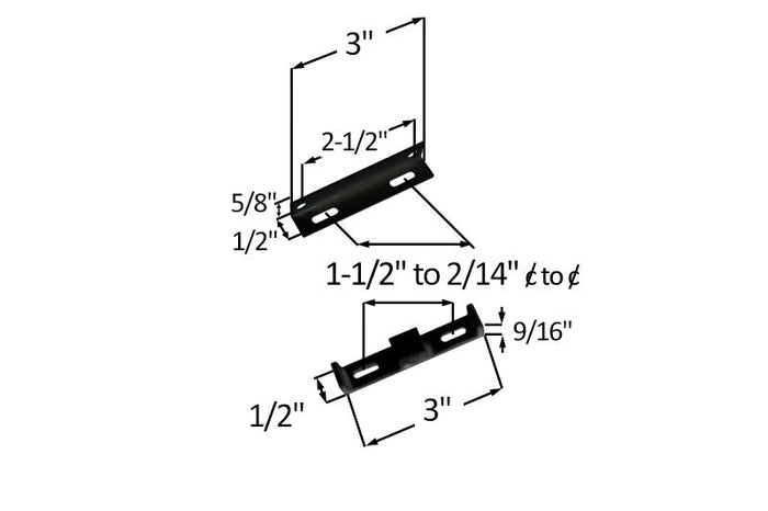 Sliding Glass 1 - 1/2" Black Patio Door Handle Set - Reflect Window & Door